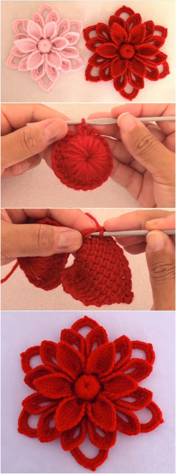 tutorial roselline a uncinetto crochet (3)